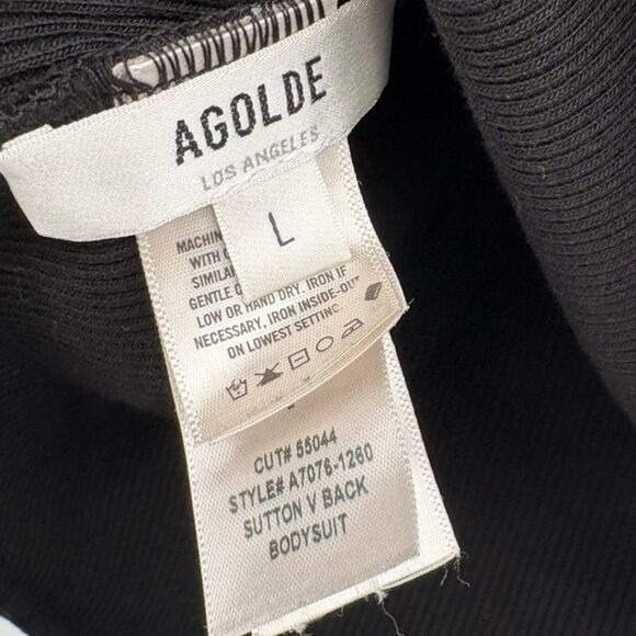 Agolde Sutton V-Back Bodysuit in Black Women’s Size L NWT - Picture 9 of 11